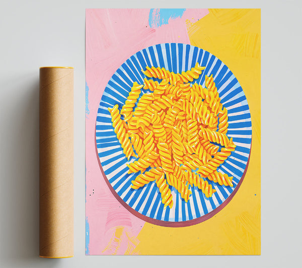 Yellow Pasta Stripes Giclee Print
