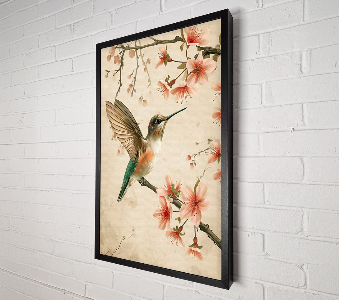  A Canvas Print of Pink Hummingbird Bloom Canvas Wall Art