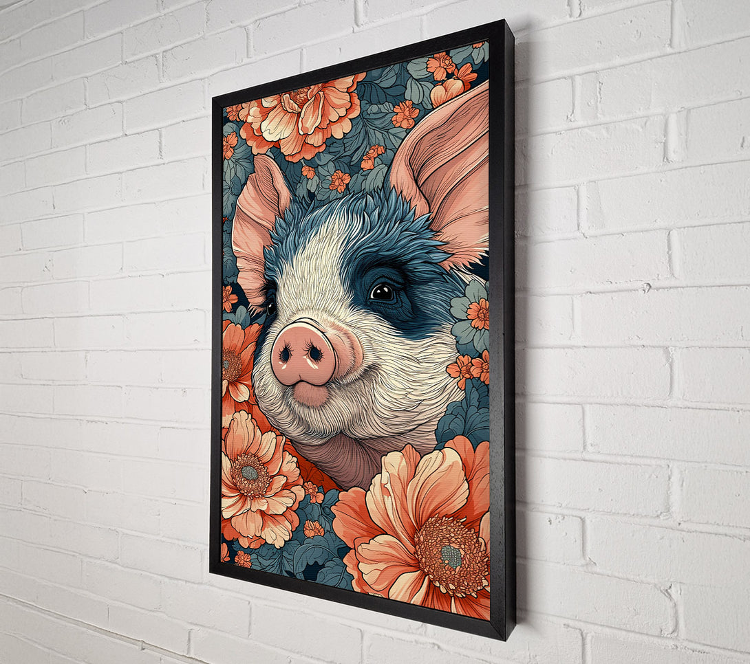  A Canvas Print of Peachy Piglet Bloom Canvas Print