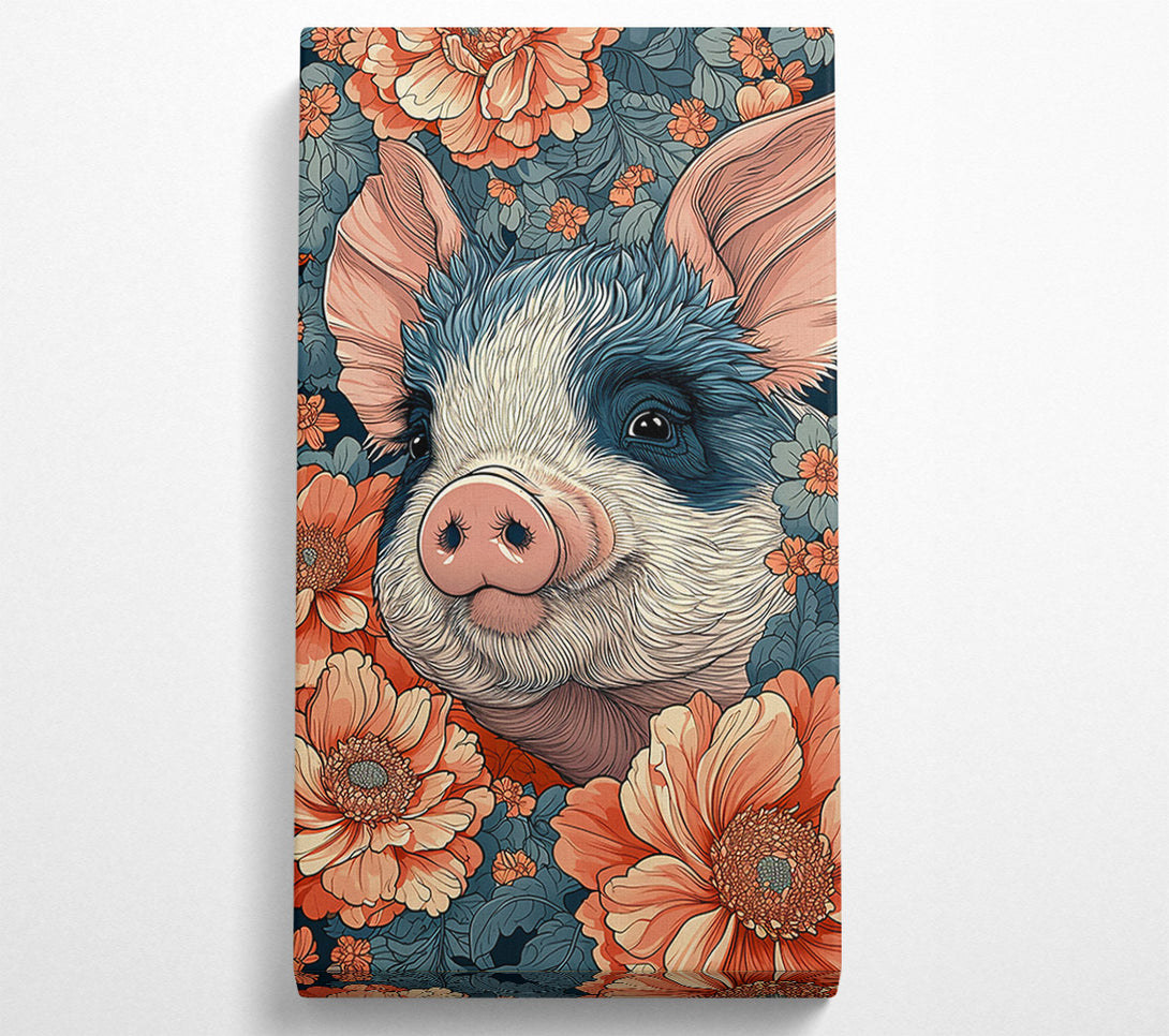  A Canvas Print of Peachy Piglet Bloom Canvas Print