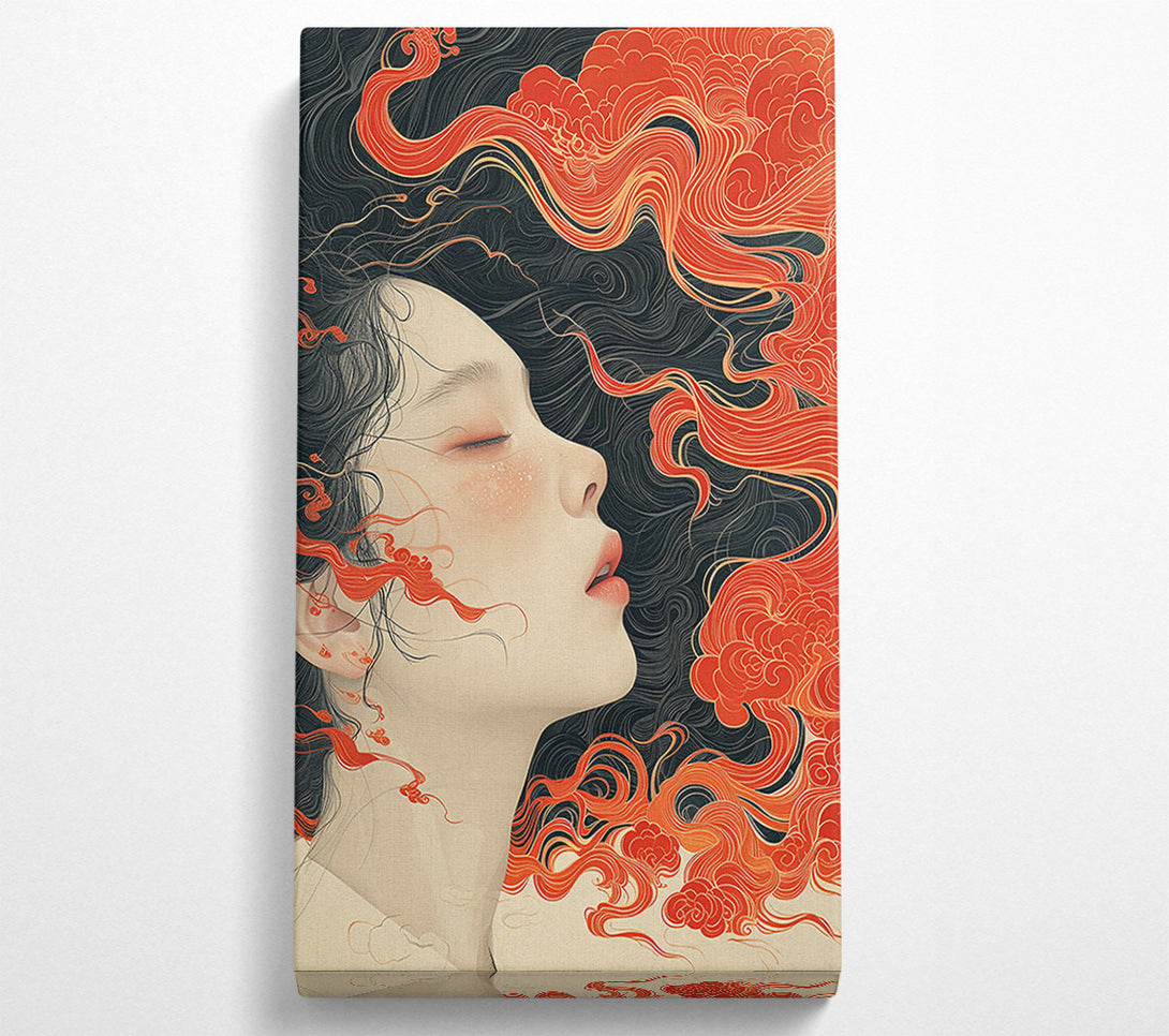  A Canvas Print of Crimson Dream Waves Canvas Print