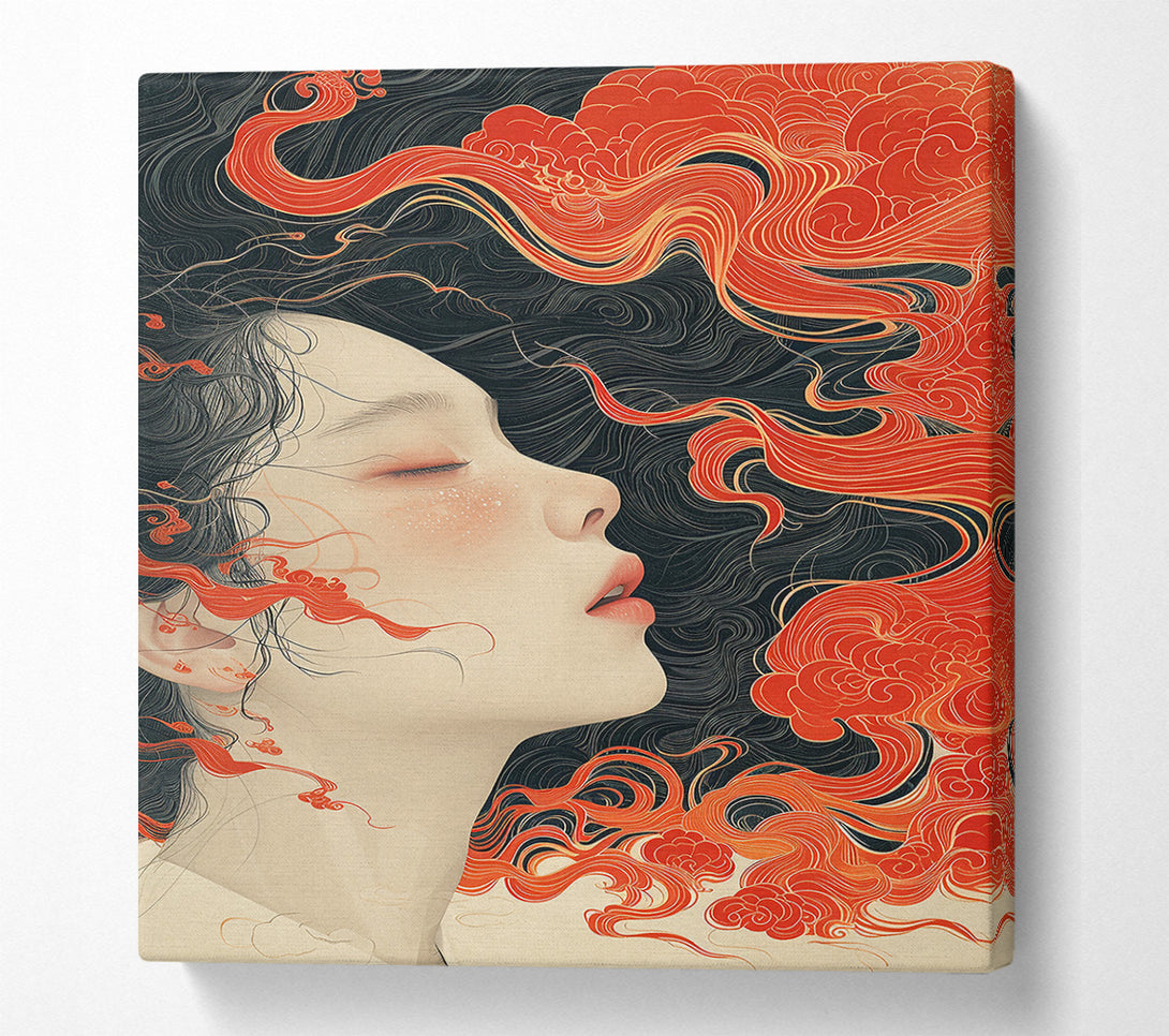  A Canvas Print of Crimson Dream Waves Canvas Print