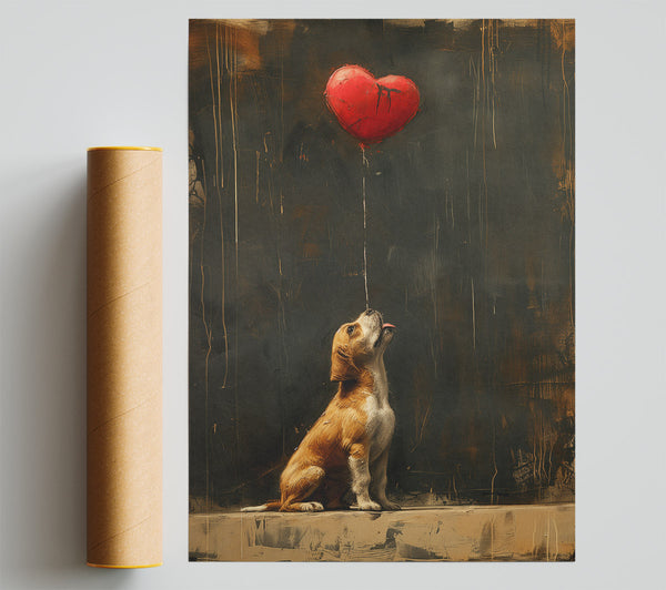 Heart Balloon Dog Print