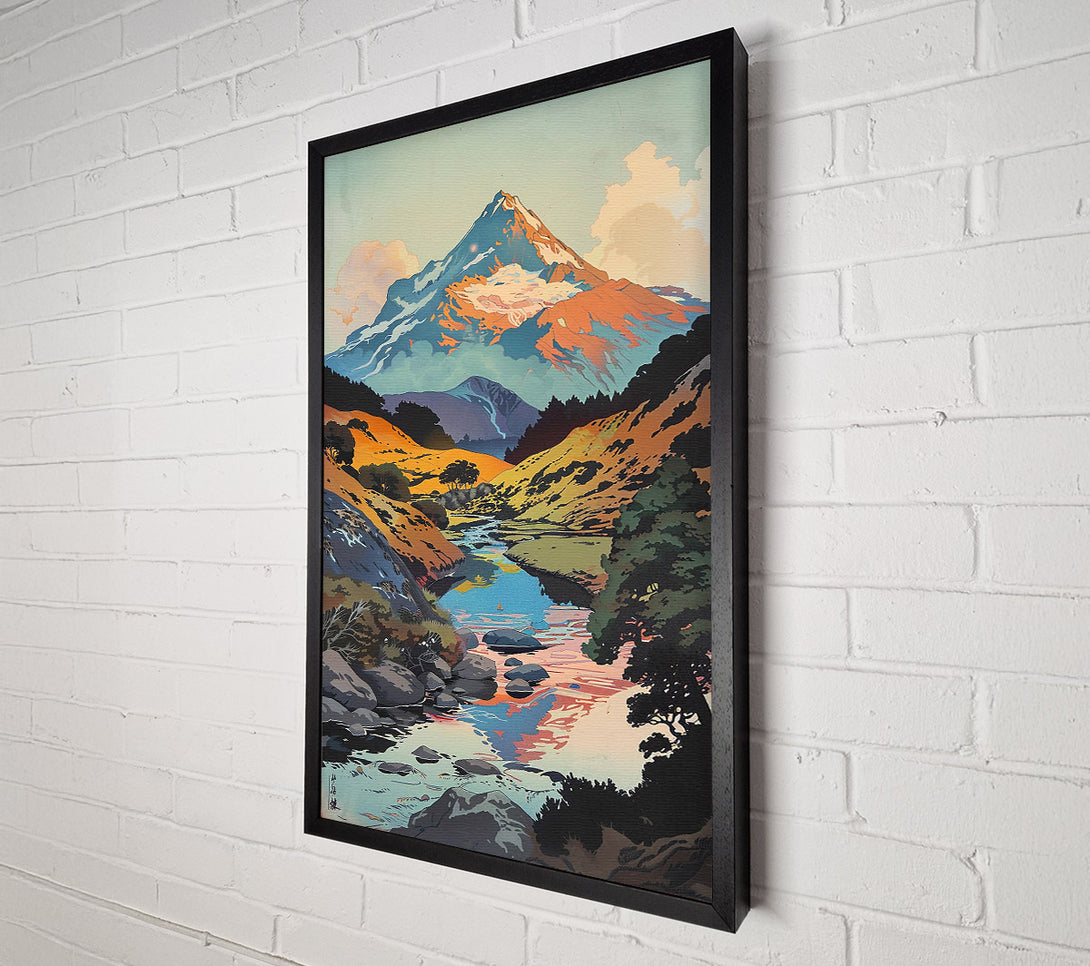  A Canvas Print of Pink Mountain Stream Canvas Wall Art
