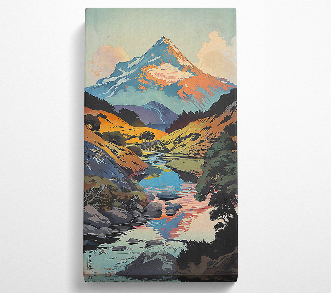  A Canvas Print of Pink Mountain Stream Canvas Wall Art