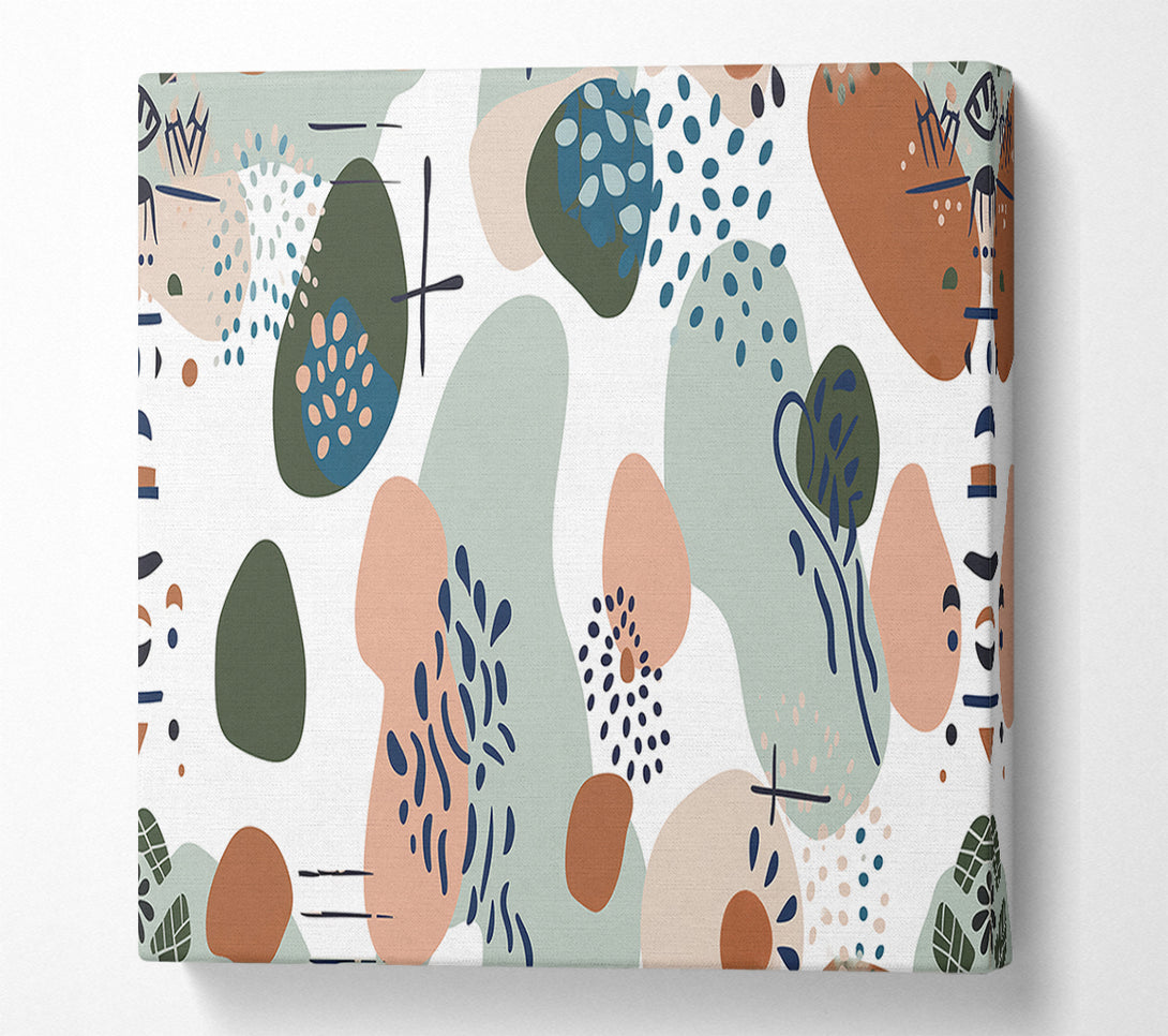  A Canvas Print of Sage Green Abstract Forms Canvas Print
