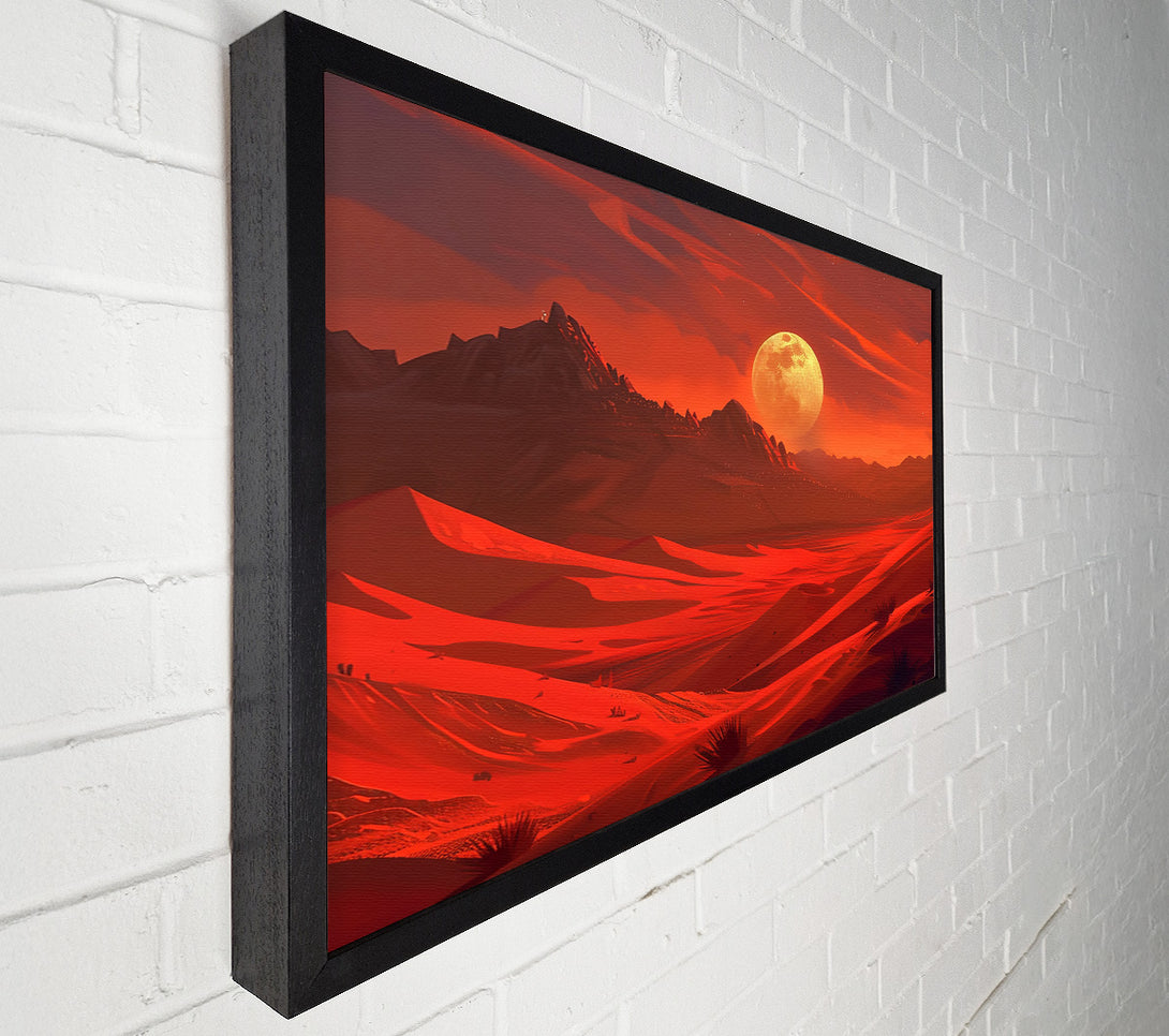  A Canvas Print of Crimson Desert Moon Canvas Print
