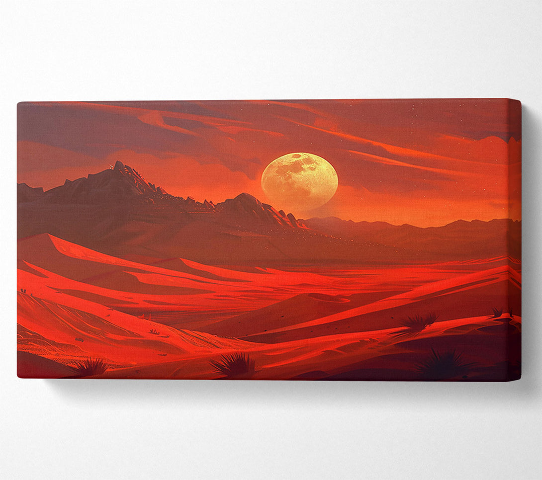  A Canvas Print of Crimson Desert Moon Canvas Print