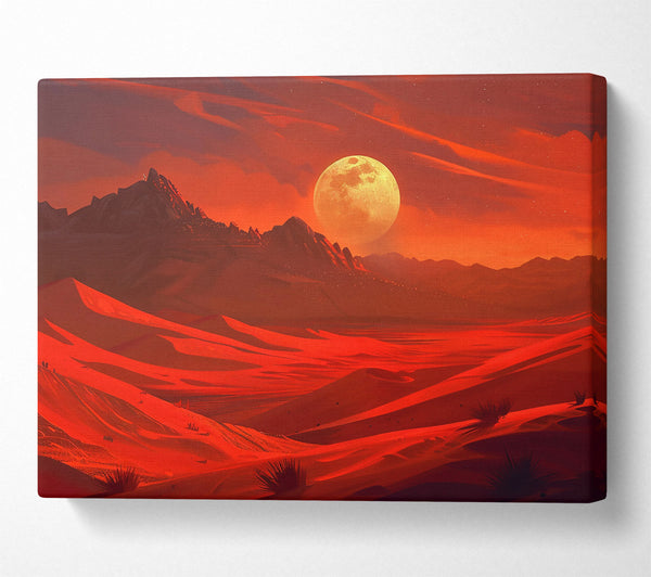  A Canvas Print of Crimson Desert Moon Canvas Print