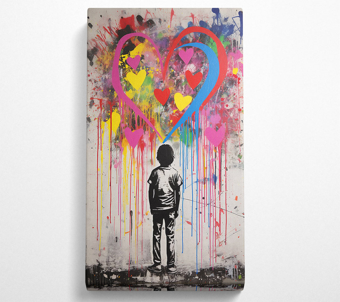  A Canvas Print of Heart Boy Graffiti Canvas Wall Art