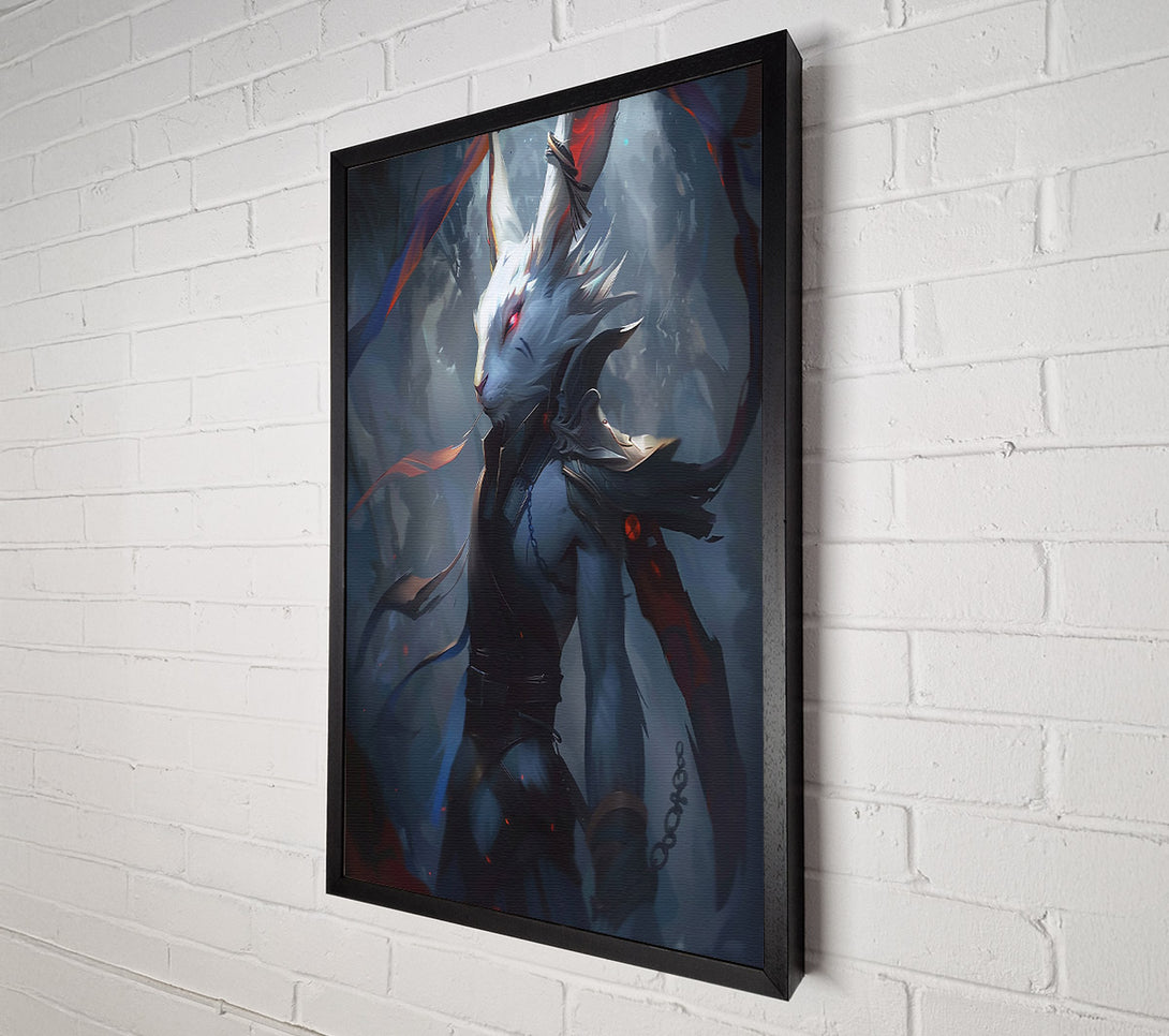  A Canvas Print of Crimson Feline Warrior Canvas Wall Art