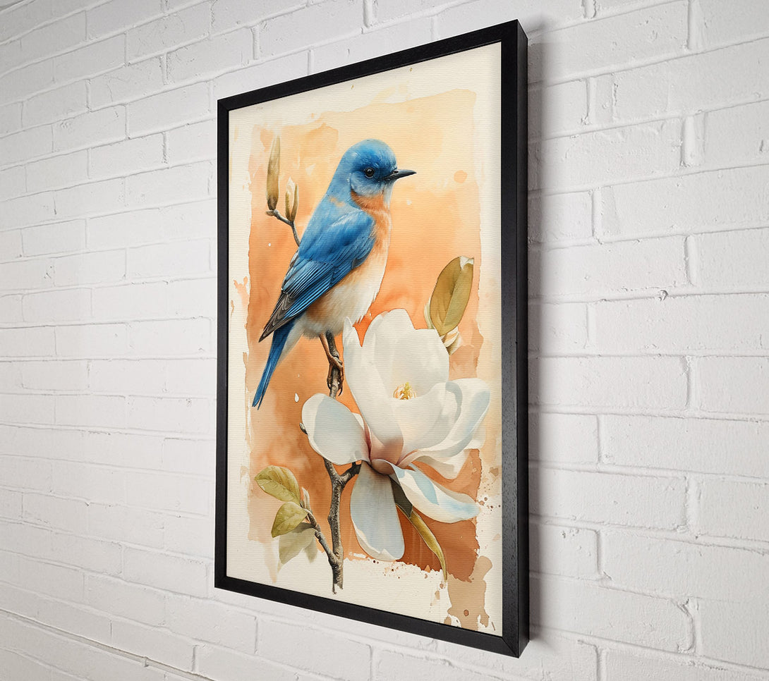  A Canvas Print of Orange Bloom Bluebird Canvas Art