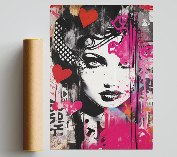 Heart Girl Punk Giclee Print