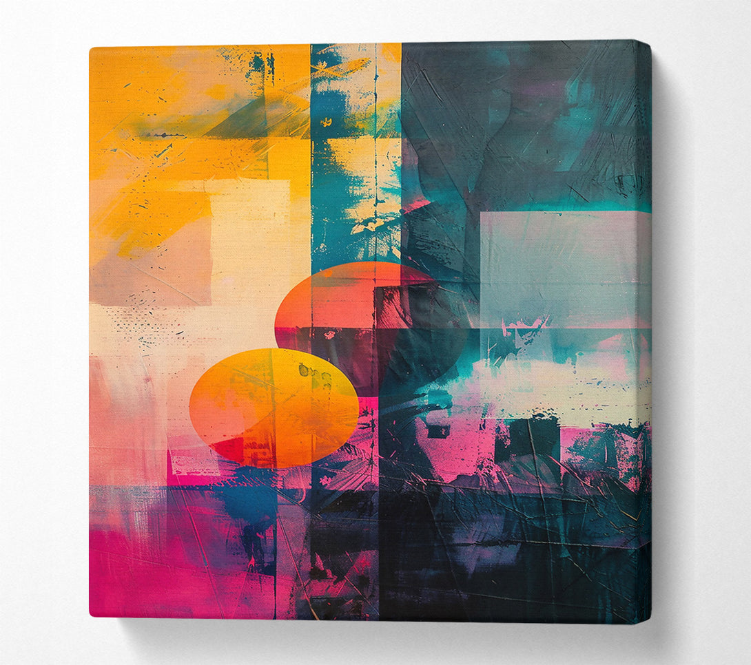  A Canvas Print of Pink And Orange Circles Canvas Wall Art