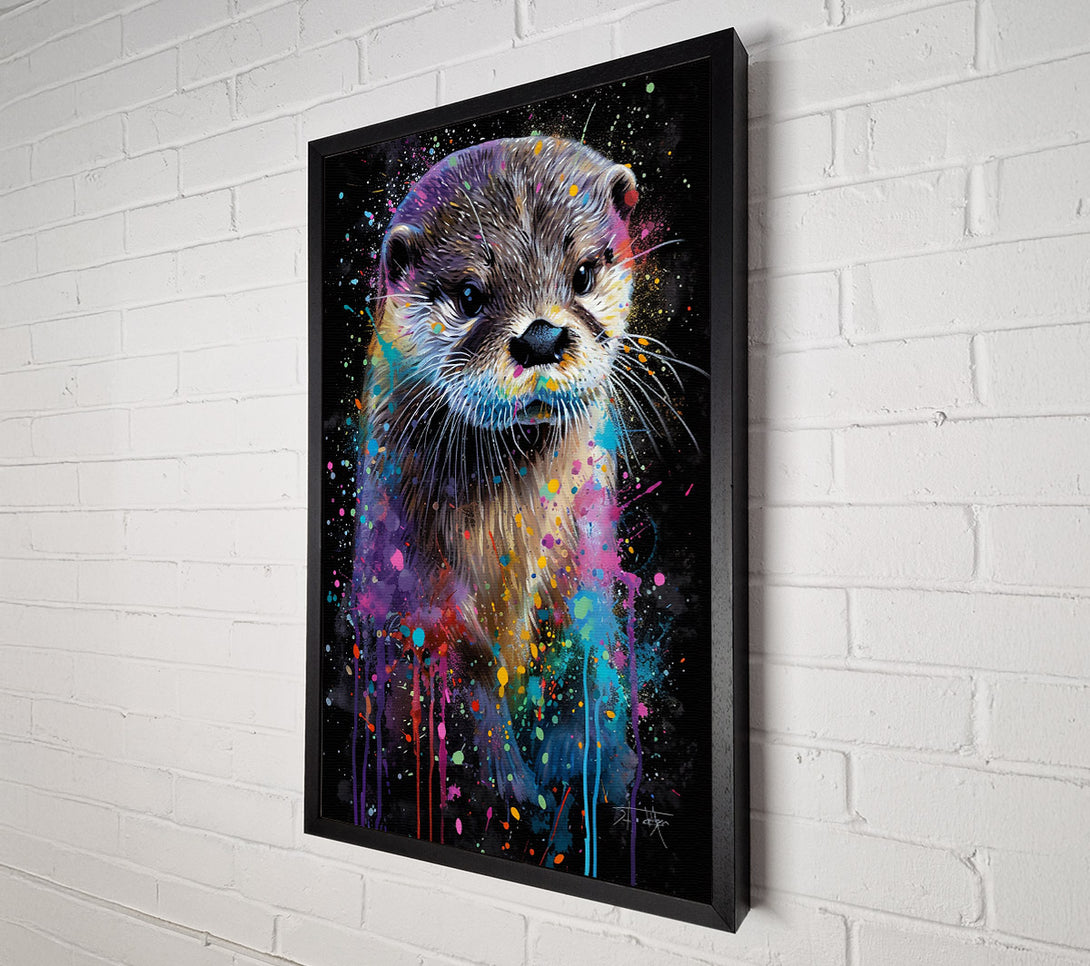  A Canvas Print of Blue Otter Splash Canvas Wall Art