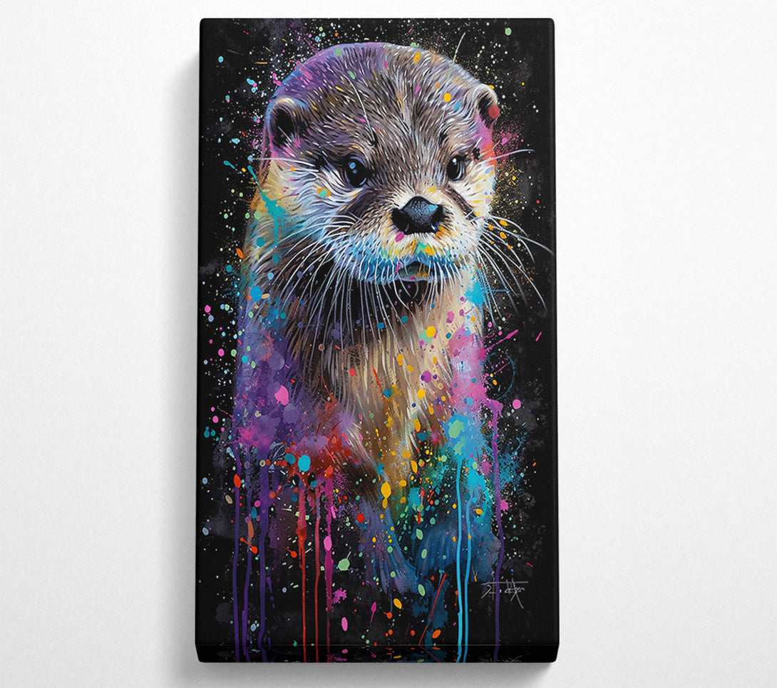  A Canvas Print of Blue Otter Splash Canvas Wall Art