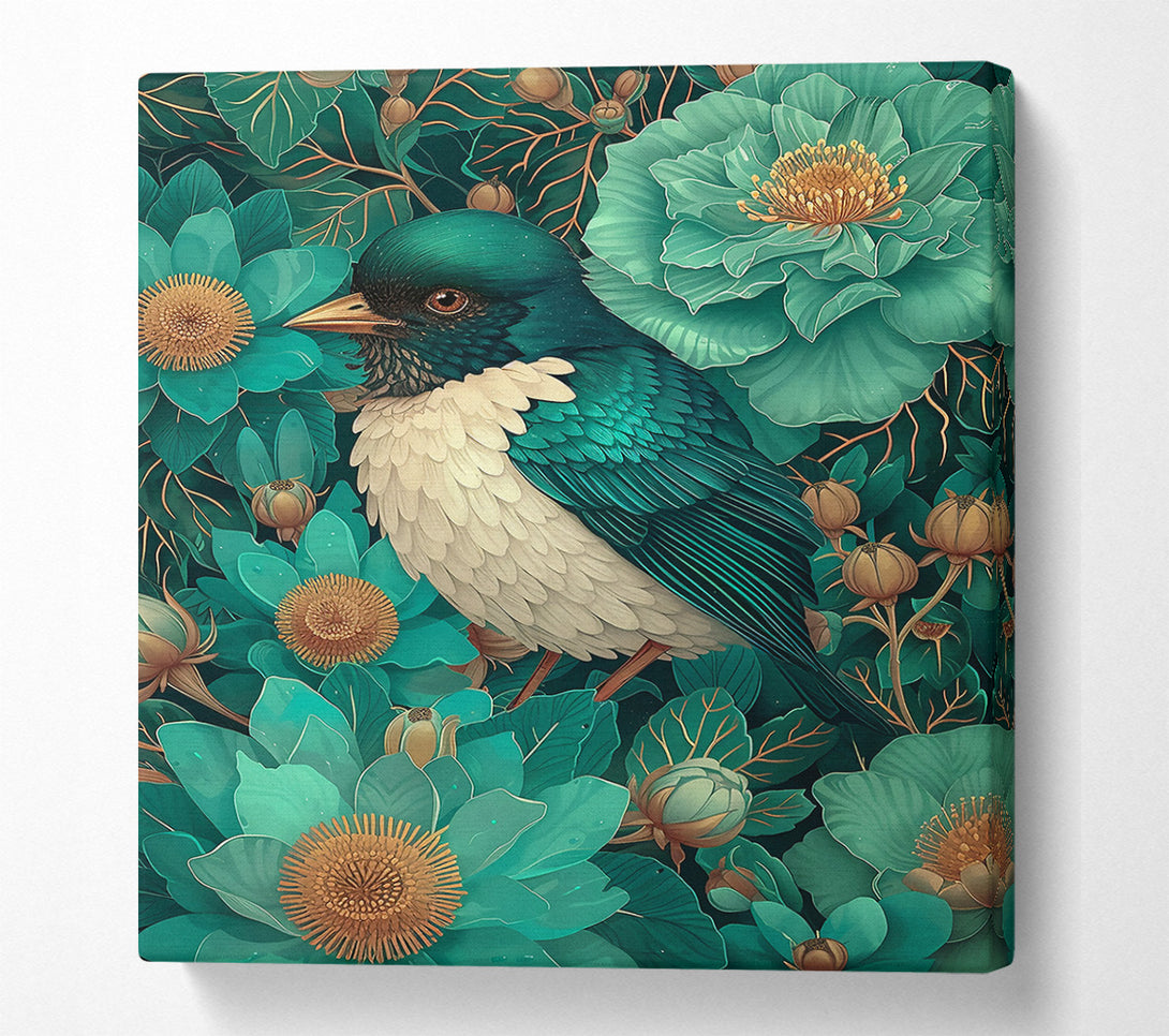  A Canvas Print of Emerald Bird'S Embrace Canvas Wall Art