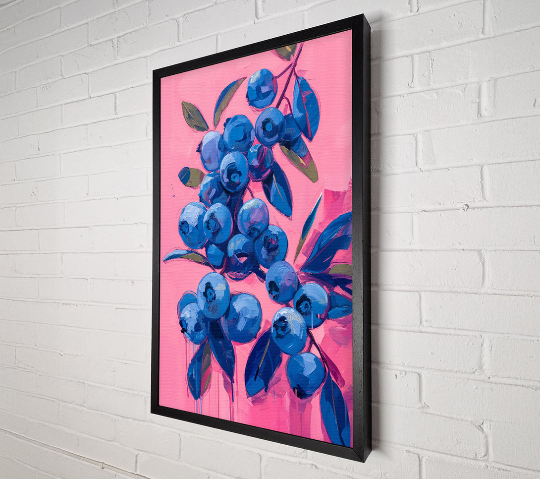  A Canvas Print of Pink And Blue Berries Canvas Art