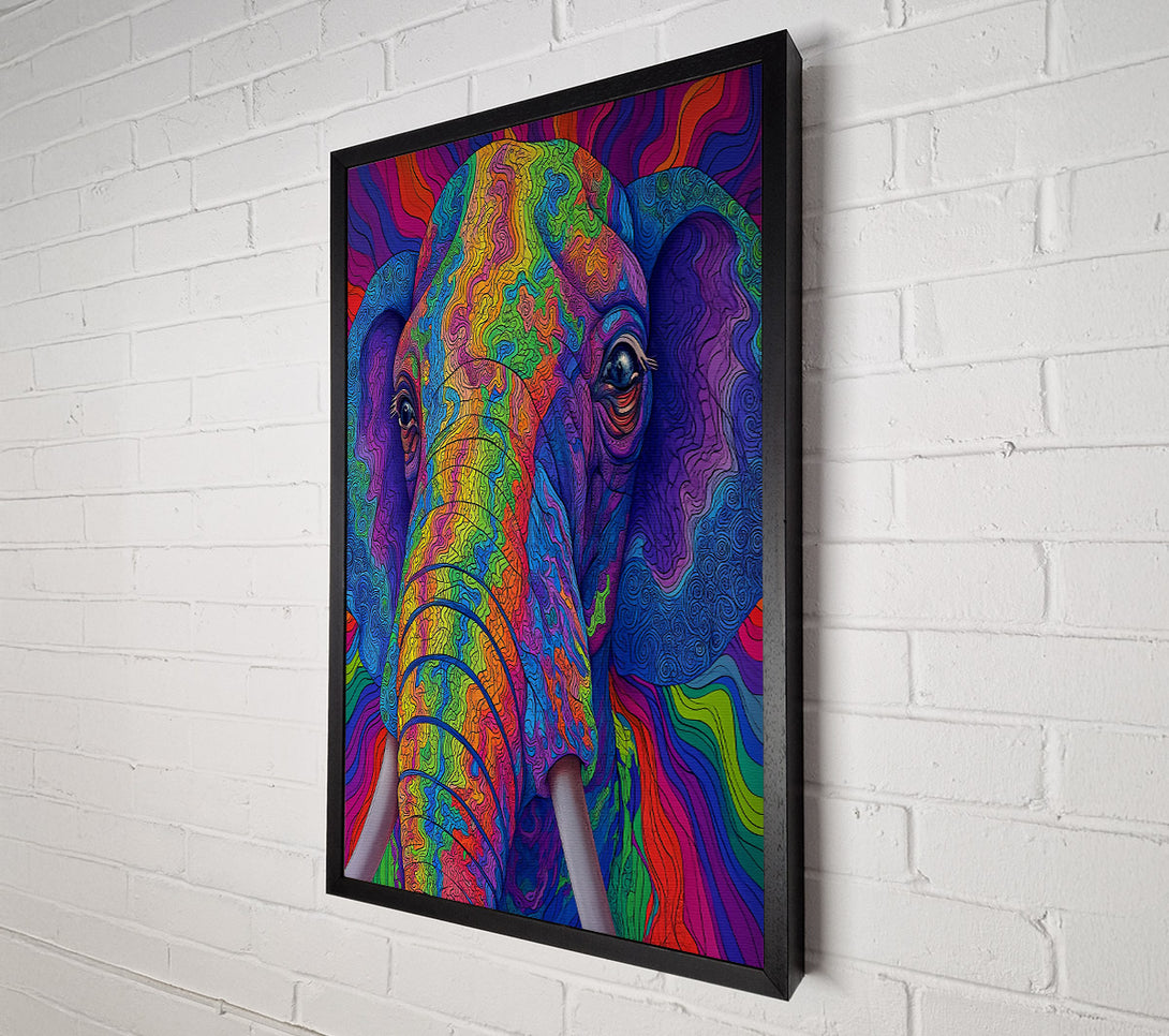  A Canvas Print of Blue Mosaic Elephant Canvas Art