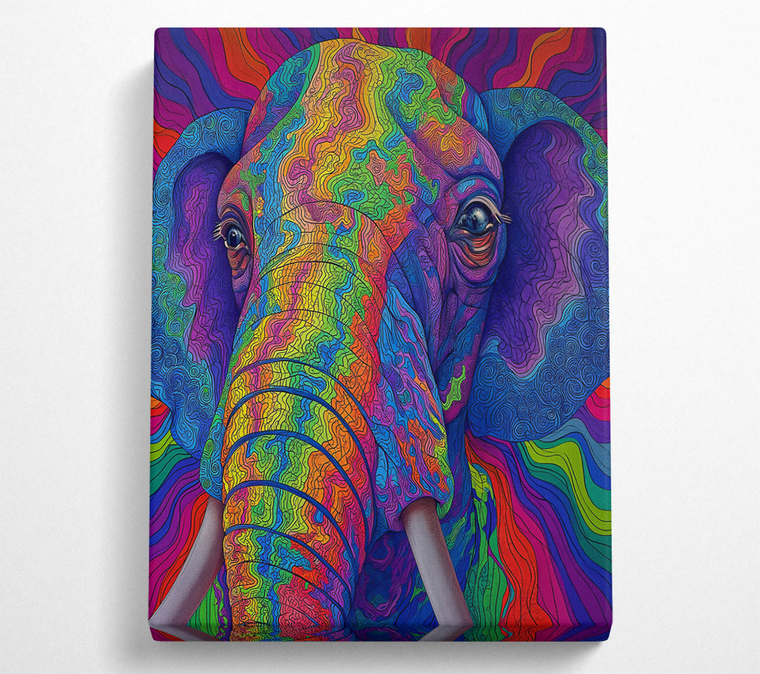  A Canvas Print of Blue Mosaic Elephant Canvas Art