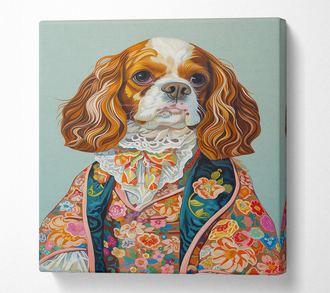  A Canvas Print of Floral Fawn Portrait Canvas Wall Art