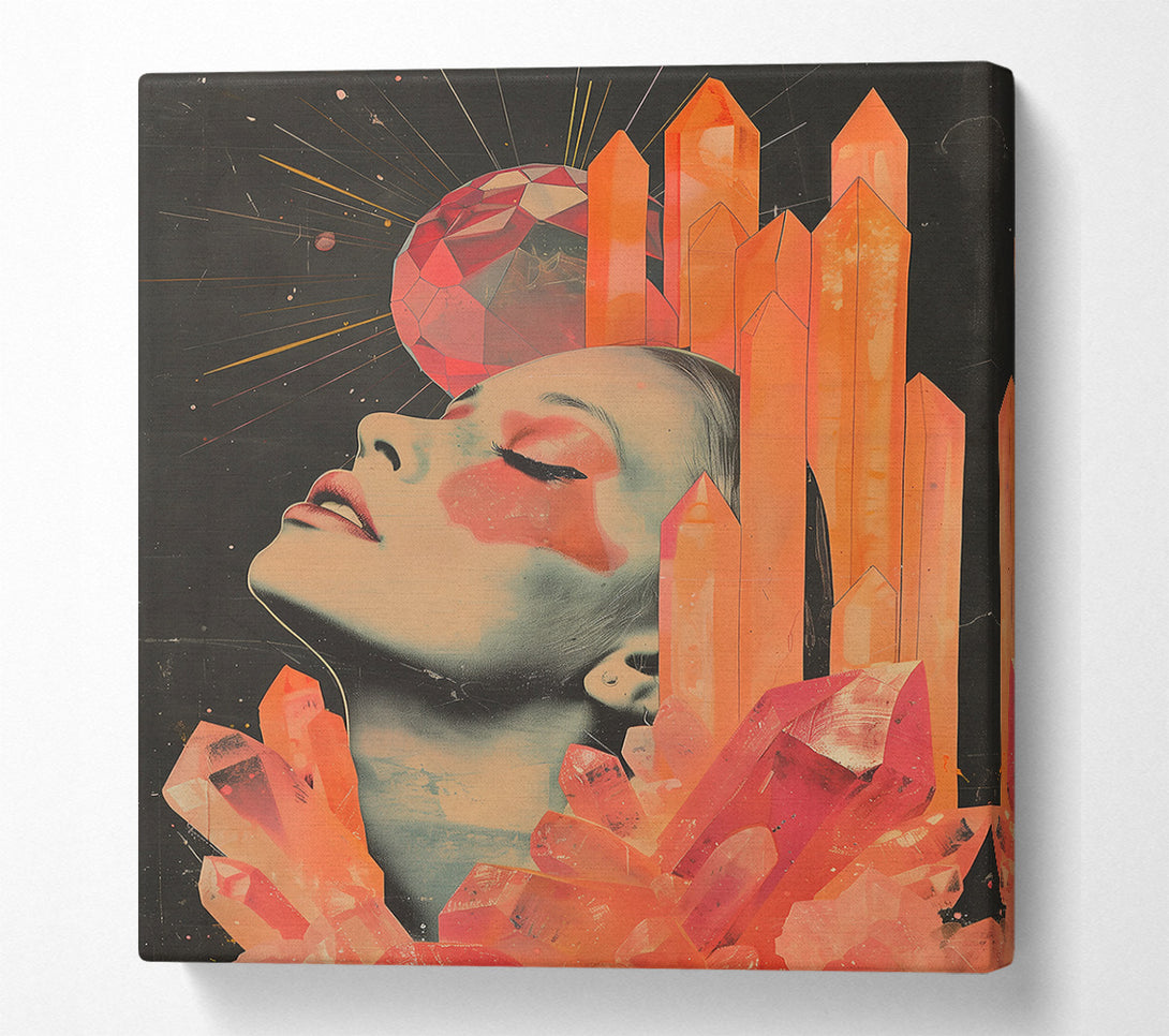  A Canvas Print of Crimson Crystal Gaze. Canvas Print