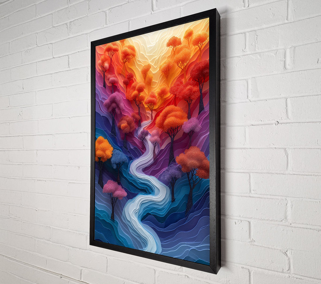  A Canvas Print of Blue Papercut Valley Canvas Art