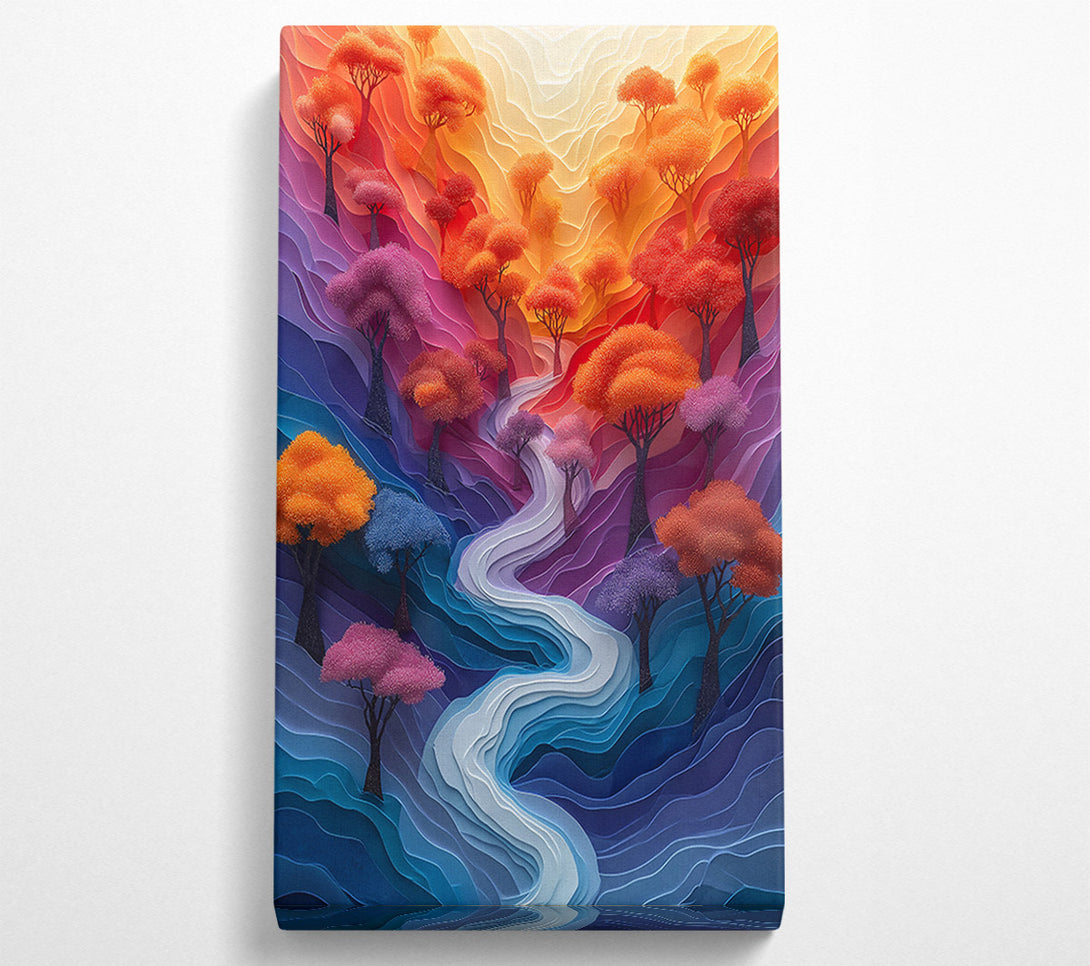  A Canvas Print of Blue Papercut Valley Canvas Art