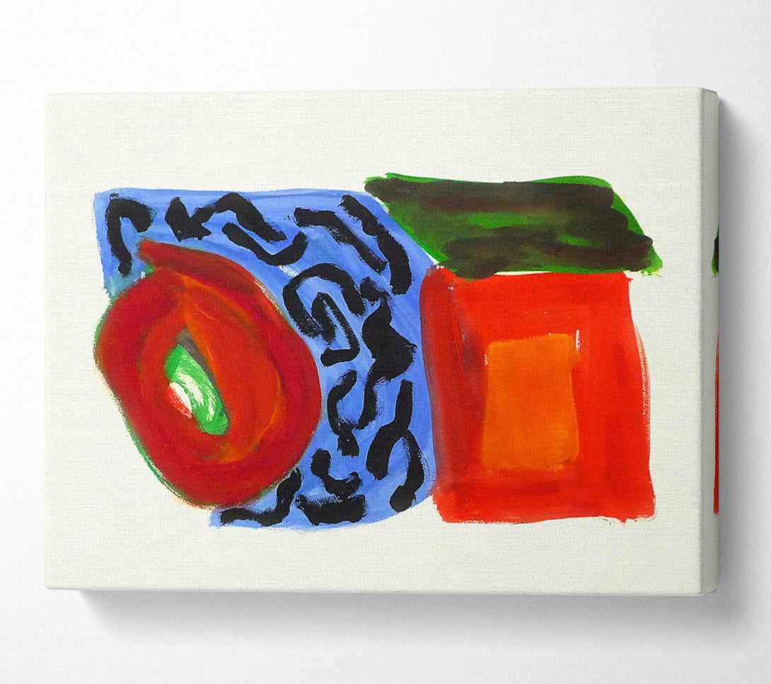  A Canvas Print of Red And Blue Swirls Canvas Print