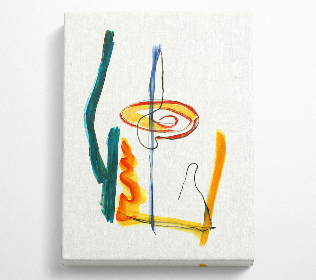  A Canvas Print of Orange Abstract Lines Canvas Print