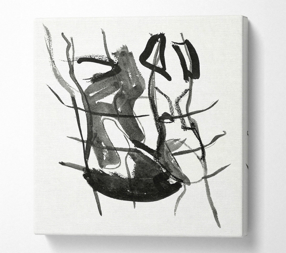  A Canvas Print of Black Ink Abstraction Canvas Print
