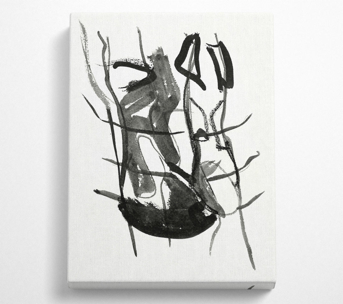  A Canvas Print of Black Ink Abstraction Canvas Print