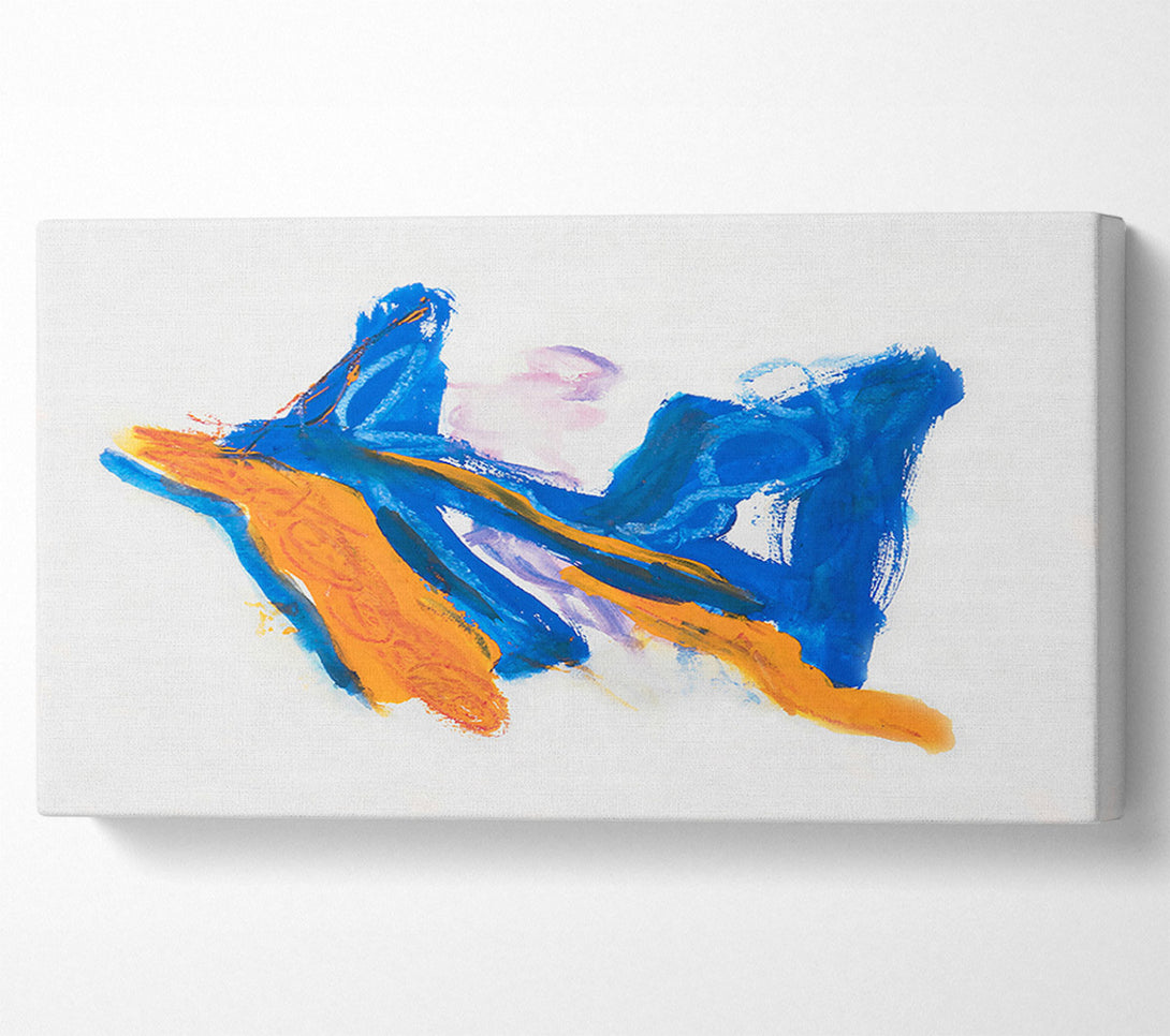  A Canvas Print of Azure And Amber Strokes Canvas Print