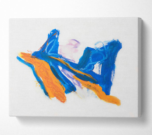  A Canvas Print of Azure And Amber Strokes Canvas Print