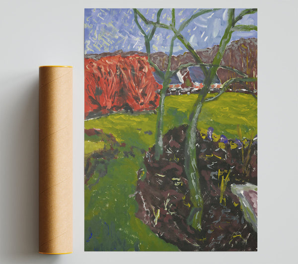 Crimson Spring Landscape Giclee Print