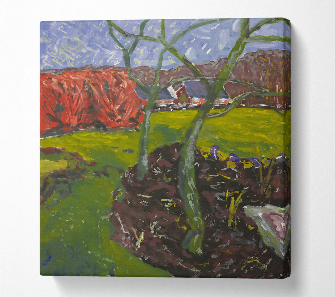  A Canvas Print of Crimson Spring Landscape Canvas Wall Art