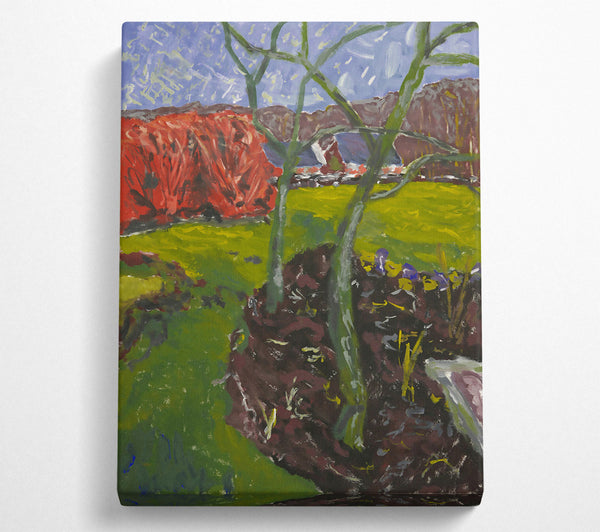  A Canvas Print of Crimson Spring Landscape Canvas Wall Art