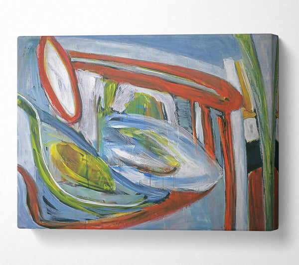  A Canvas Print of Red Swirling Abstraction Canvas Art