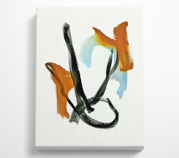  A Canvas Print of Amber Swirl Abstract Canvas Wall Art