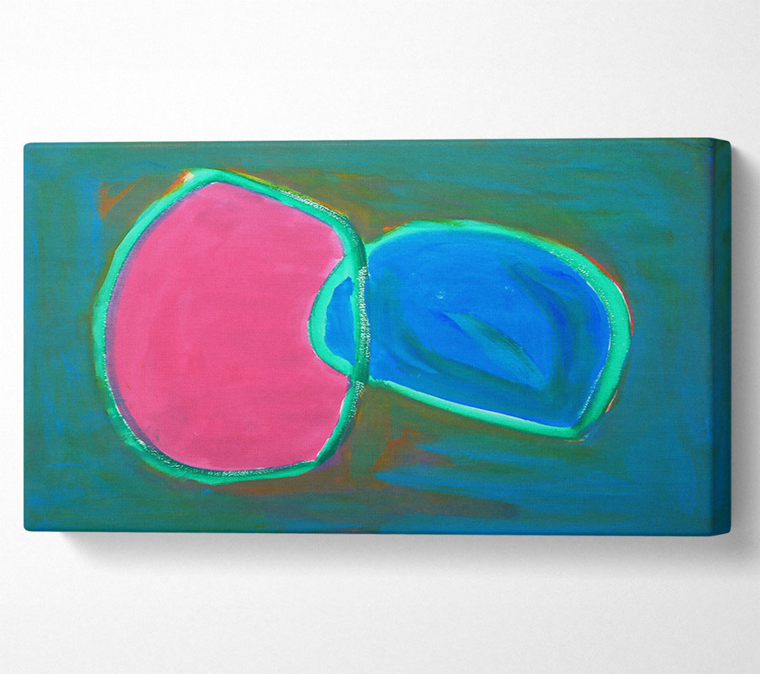  A Canvas Print of Green And Pink Shapes Canvas Art