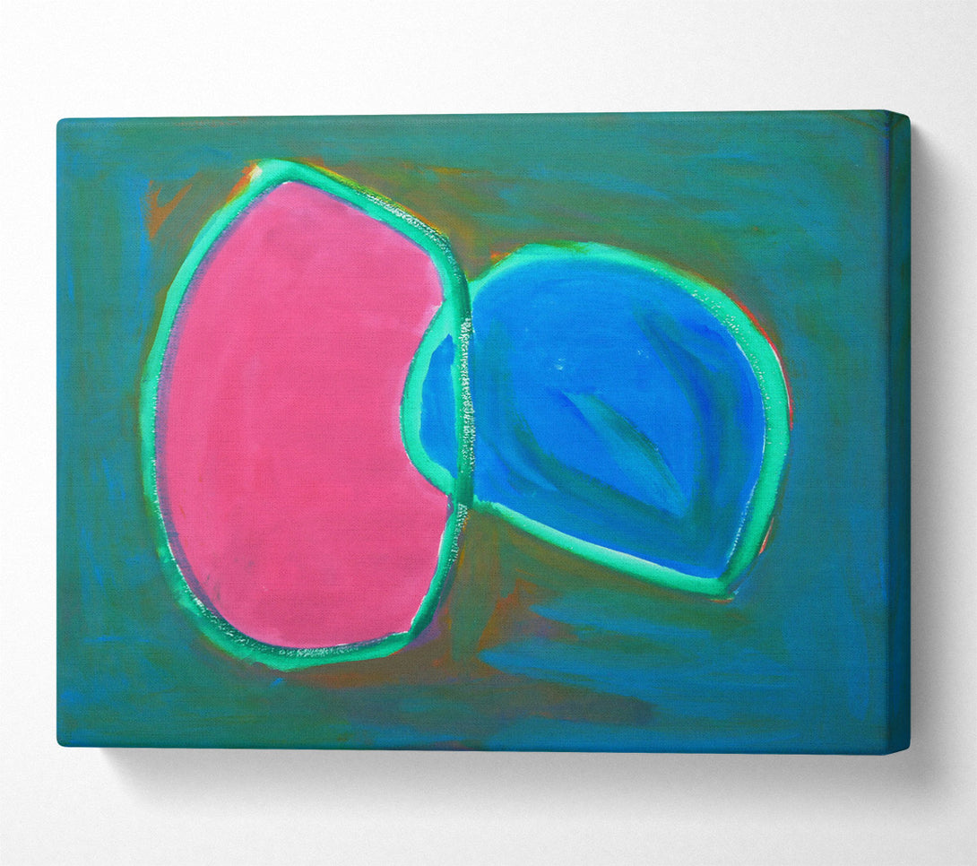  A Canvas Print of Green And Pink Shapes Canvas Art