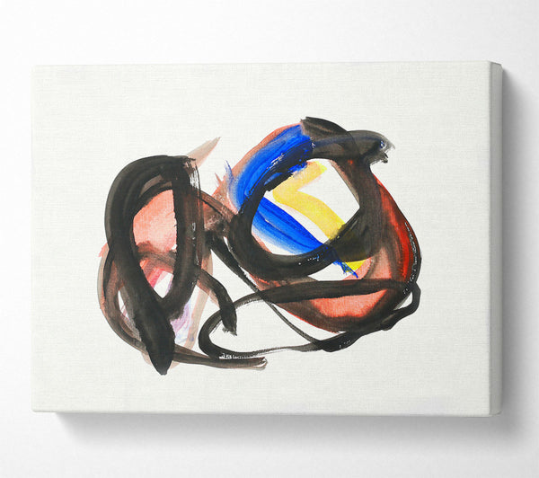  A Canvas Print of Black Blue Swirls Canvas Art