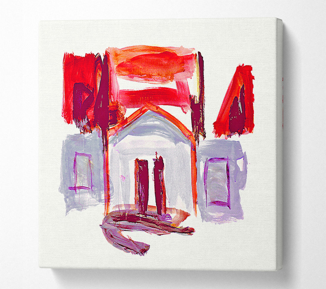  A Canvas Print of Crimson Doorway Home Canvas Wall Art