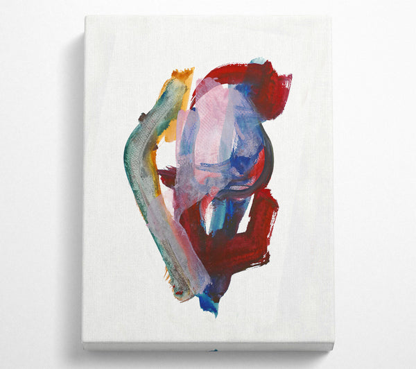  A Canvas Print of Crimson Abstract Expression Canvas Wall Art