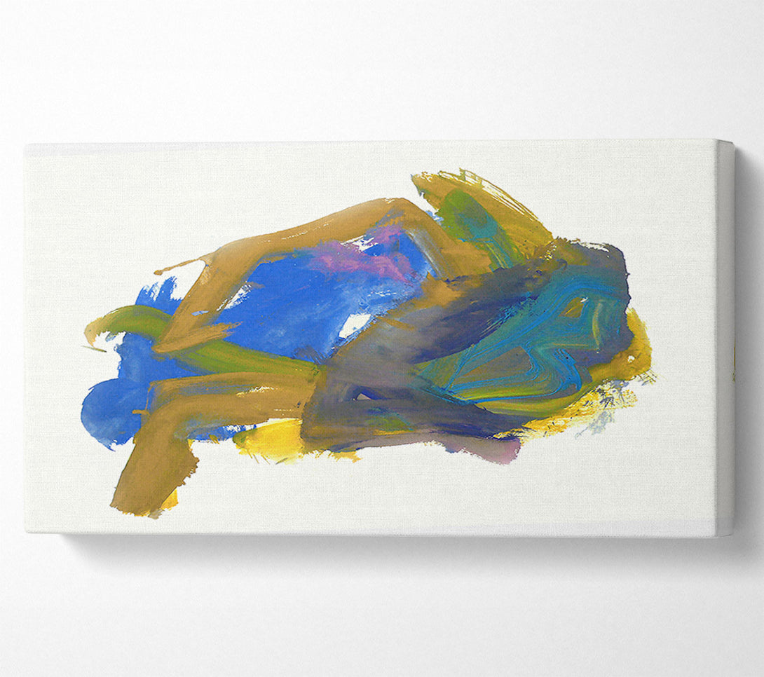  A Canvas Print of Golden Blue Swirl Canvas Print