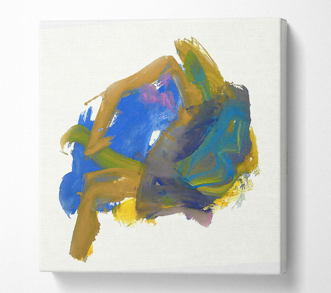  A Canvas Print of Golden Blue Swirl Canvas Print