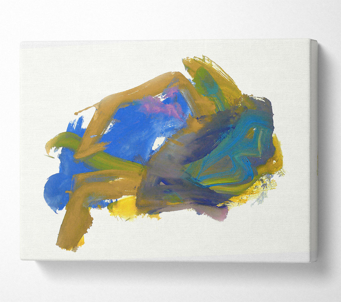  A Canvas Print of Golden Blue Swirl Canvas Print
