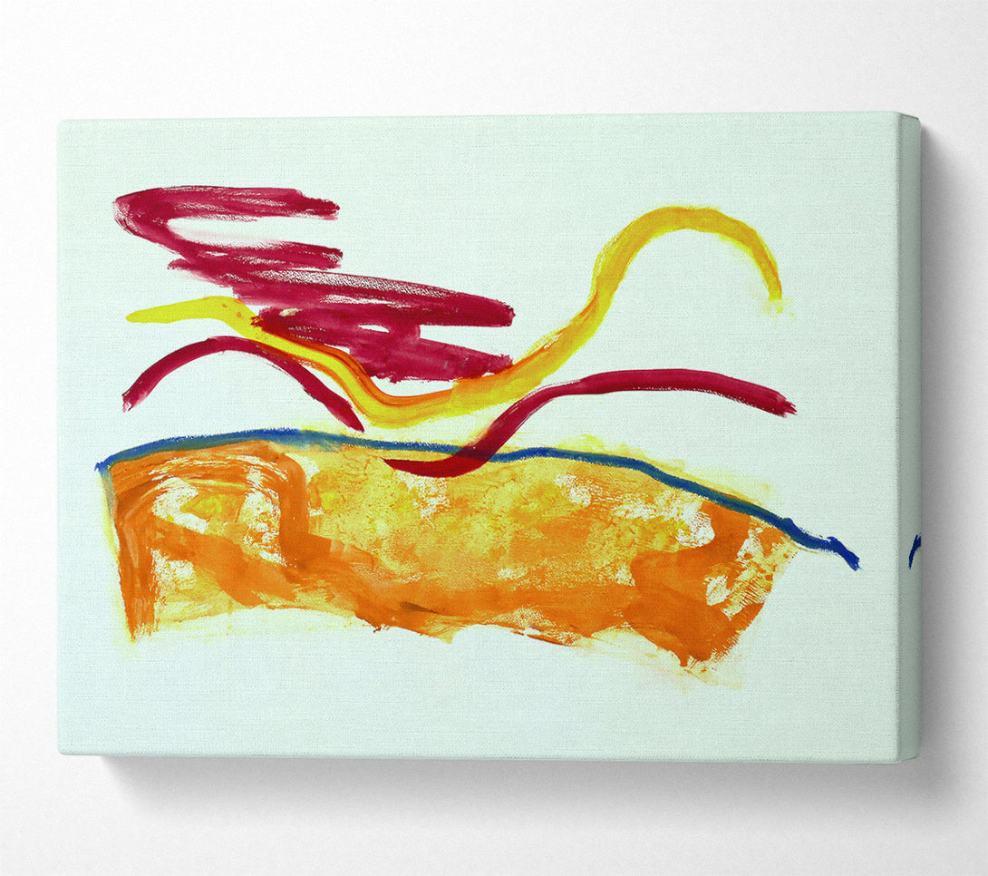  A Canvas Print of Orange Abstract Lines Canvas Print