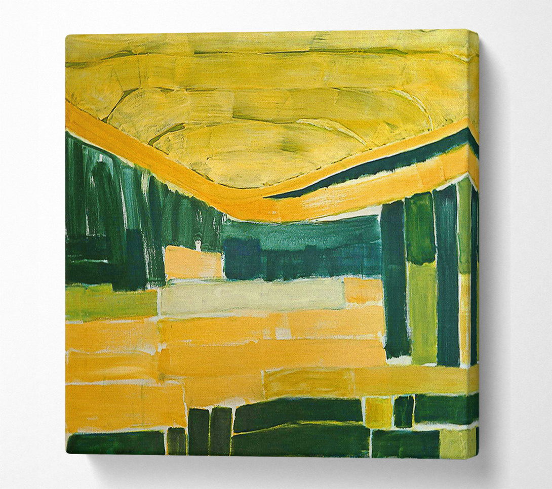  A Canvas Print of Golden Green Layers Canvas Print