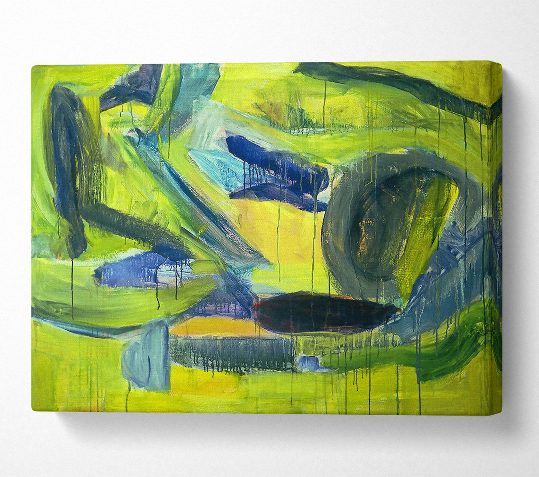  A Canvas Print of Lime Green Abstract Canvas Art